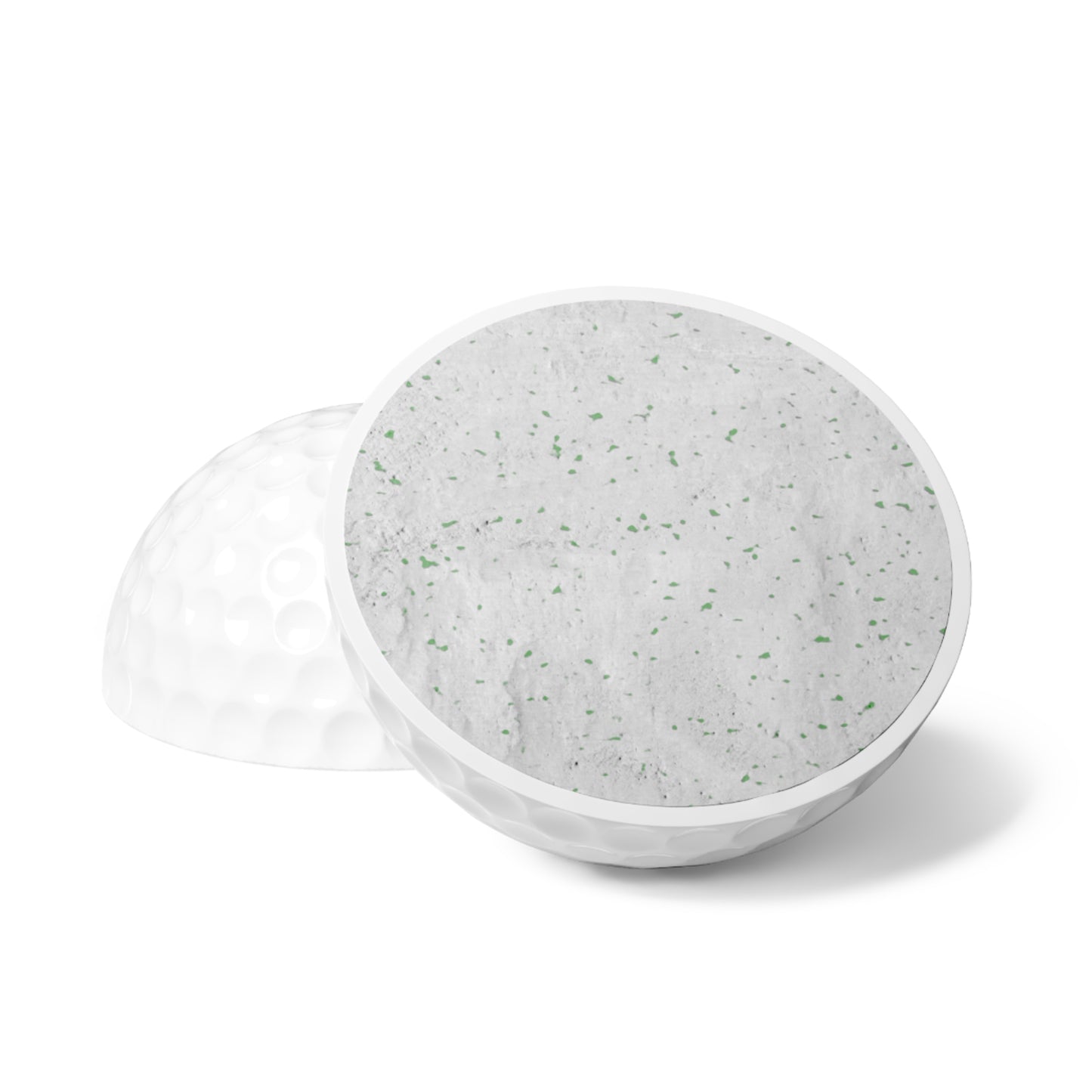 A Printify Pup26 Aggie Golf Balls, 6pcs on a white surface.