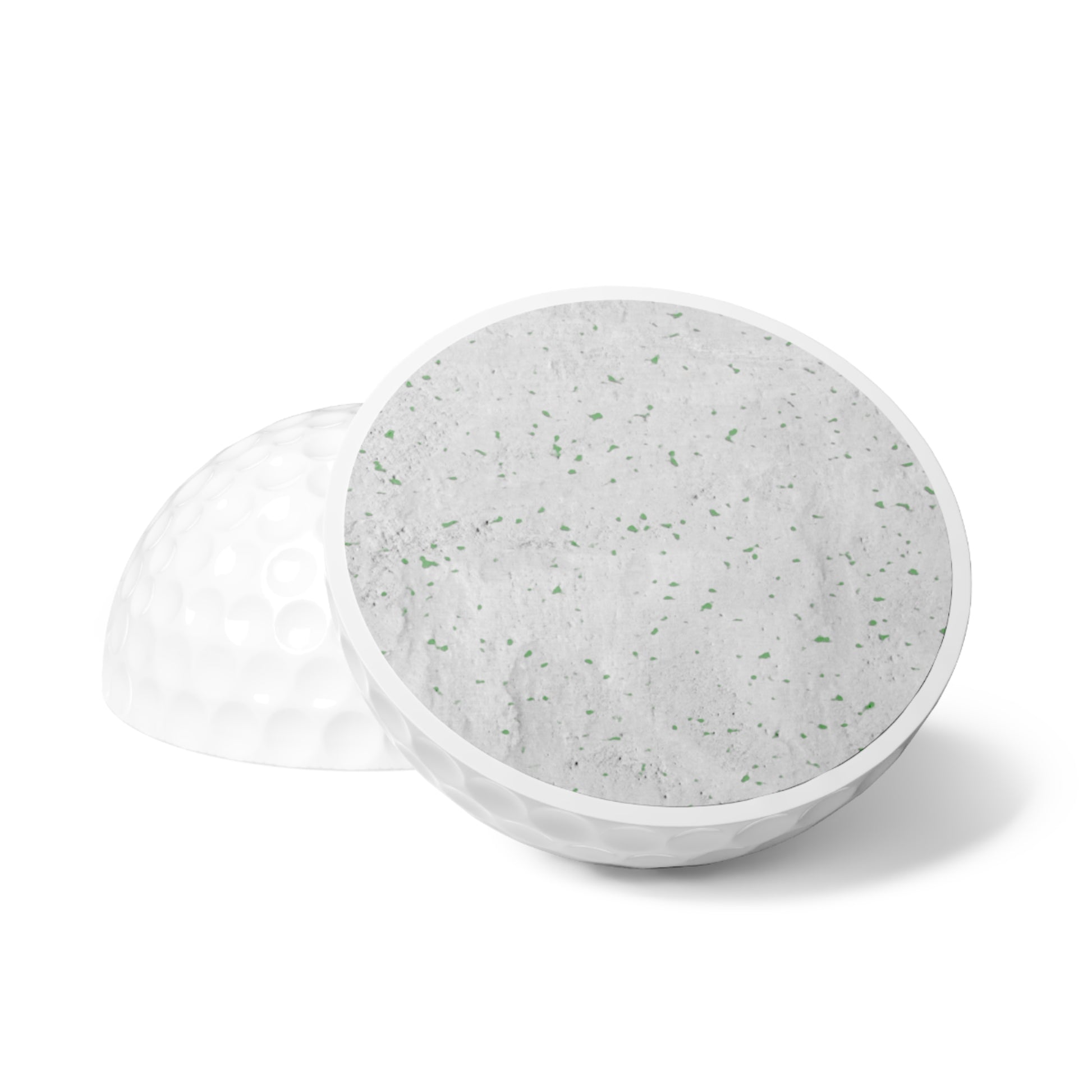 A Printify Pup26 Aggie Golf Balls, 6pcs on a white surface.