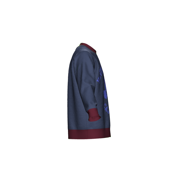 Blue Maroon Oversized Sweater Cajun Roots No. 16
