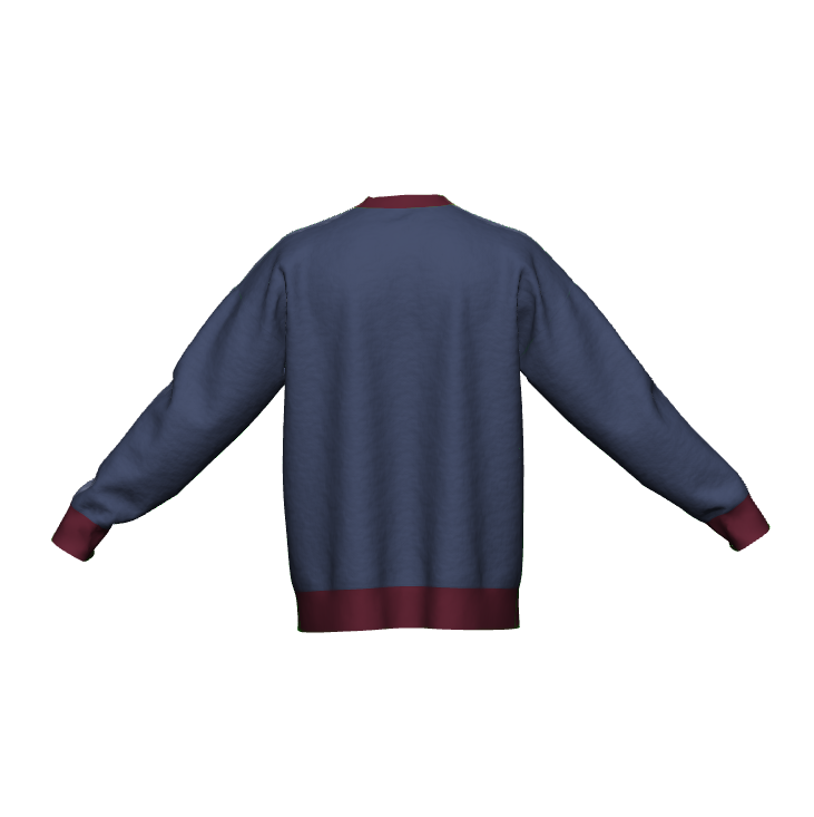 Blue Maroon Oversized Sweater Cajun Roots No. 16