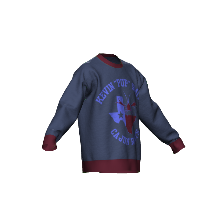 Blue Maroon Oversized Sweater Cajun Roots No. 16