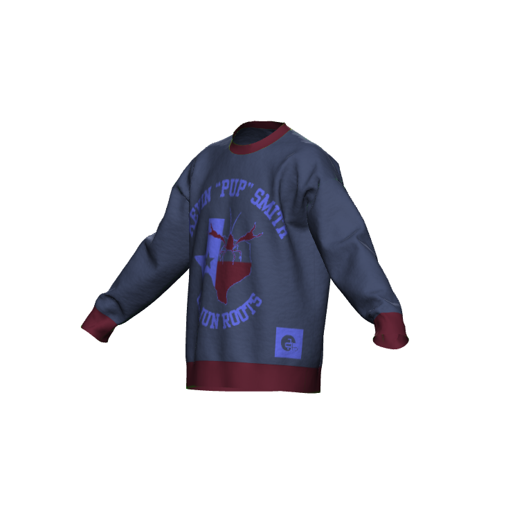 Blue Maroon Oversized Sweater Cajun Roots No. 16