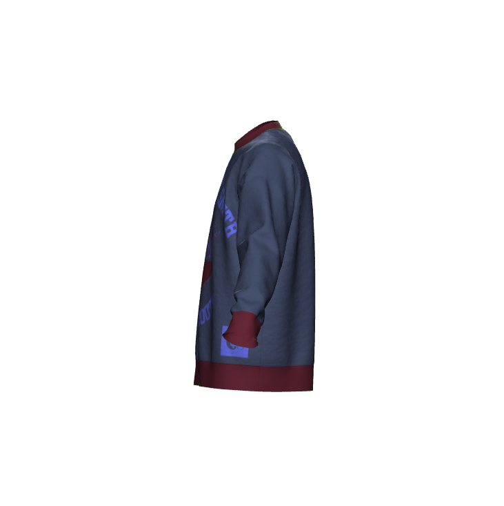 Blue Maroon Oversized Sweater Cajun Roots No. 16