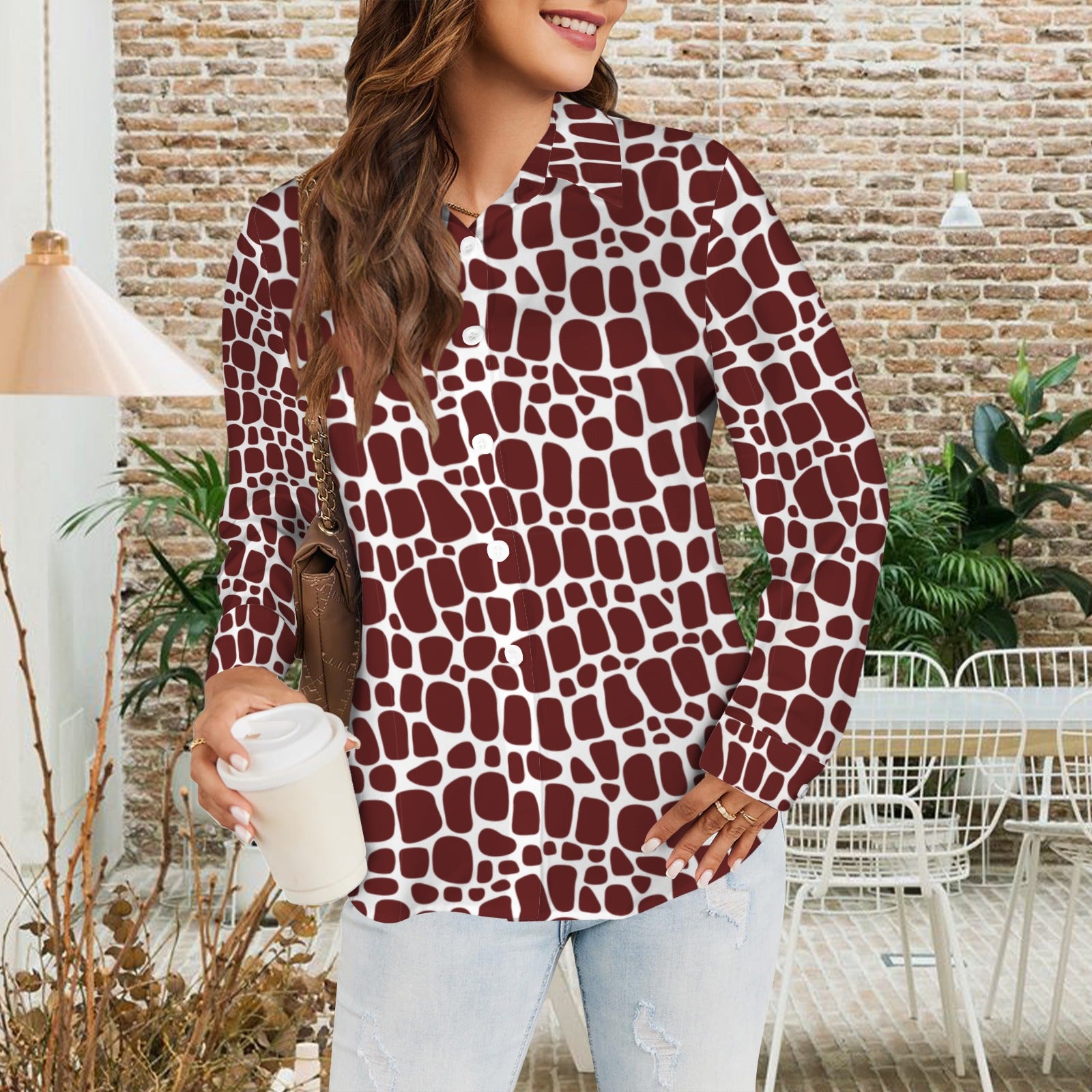 Reveille Button Down Shirt Reptile Pattern
